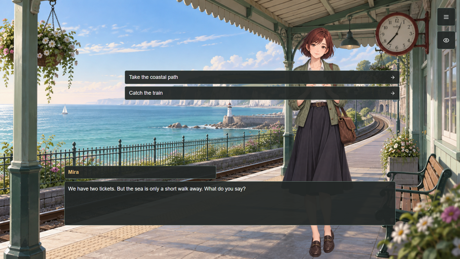 Choices in the standalone Windows export of the learning project.